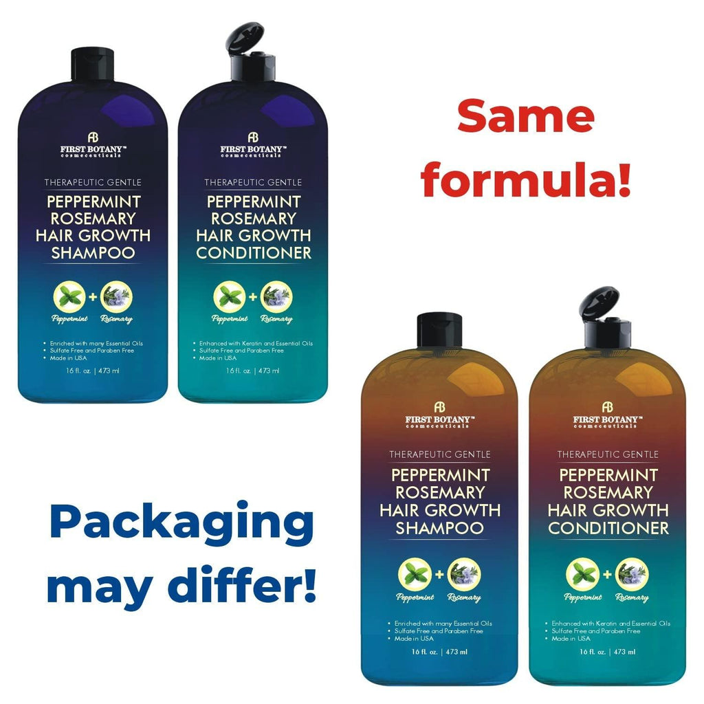 Peppermint Rosemary Hair Regrowth and anti Hair Loss Shampoo and Conditioner Set - Daily Hydrating, Detoxifying, Volumizing Shampoo and Fights Dandruff for Men and Women 16 Fl Oz X 2