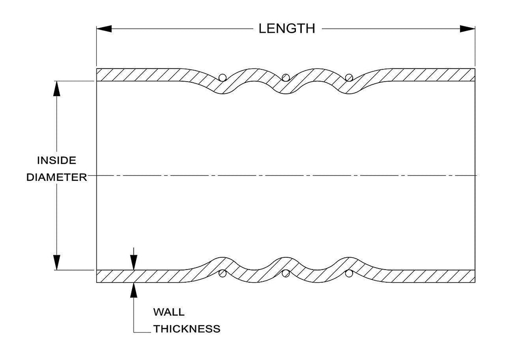 HPS CAC-500-L8-HOT Silicone High Temperature 4-Ply Aramid Reinforced Charge Air Cooler CAC Hose Hot Side, 100 PSI Maximum Pressure, 8" Length, 5" ID, Orange