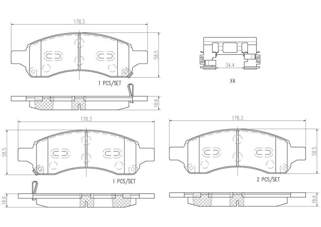 Front Disc Brake Pad Set for Enclave, Traverse, Acadia Limited+More (P10049N)