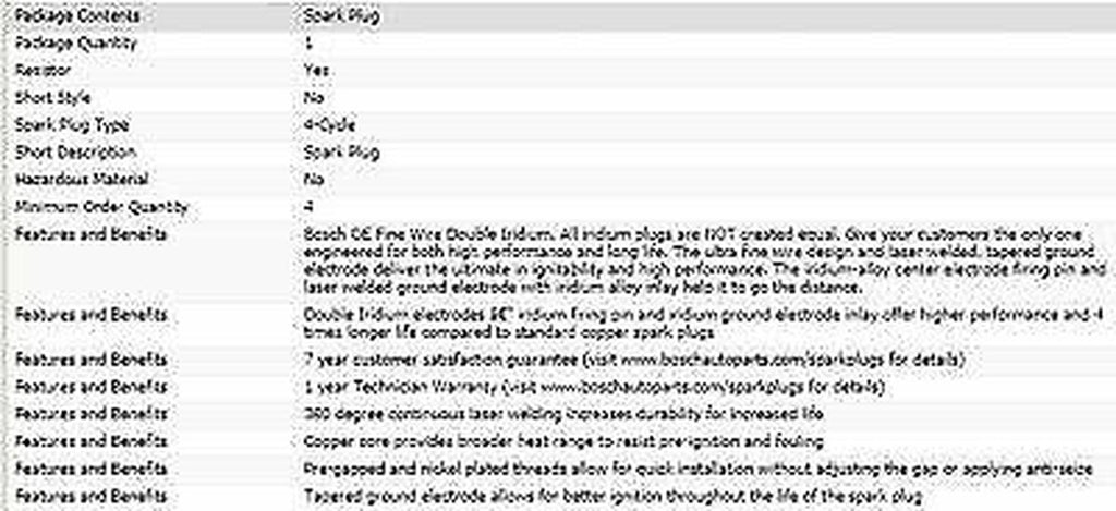 6 Double Iridium Spark Plug Boschs 1992-1995 for GMC JIMMY V6-4.3L