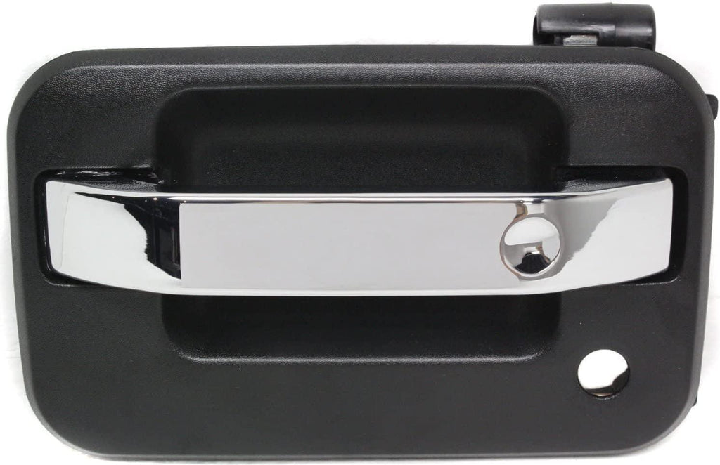 Front Exterior Door Handle Set of 2 Compatible with 2004-2015 Ford F-150, Fits 2006-2008 Lincoln Mark LT Black Bezel with Chrome Lever Driver and Passenger Side