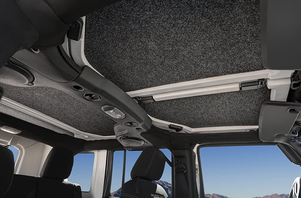 - Jeep Headliner | 2007 - 2010 Jeep Wrangler JK UNLTD 4 Door, Custom Cut, Grey - 4 Pc. | HLJK074DRK