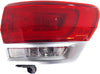 Tail Light Assembly Compatible with 2014-2018 Jeep Grand Cherokee Outer with Platinum Trim Passenger Side