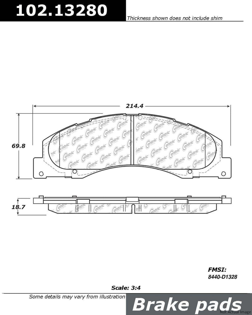 Centric Front Disc Brake Pad for Ford (102.13280)