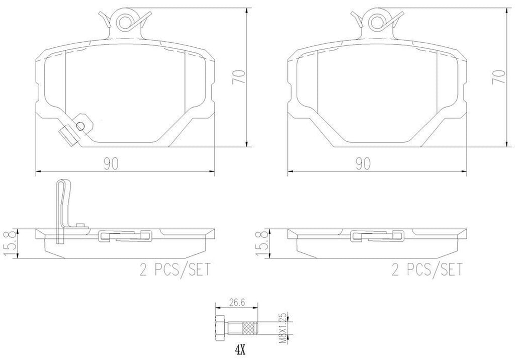 Brembo Front Disc Brake Pad Set for 08-16 Fortwo (P50038N)