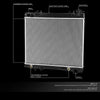 OEM-RA-2847 OE Style Aluminum Cooling Radiator Compatible with 05-10 Dakota / 06-09 Raider / 2011 Ram Dakota, 21-7/8" W X 17-11/16" H X 1" D, 1-9/16" Inlet / 1-9/16" Outlet