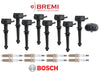 Ignition Coil Bremi + Spark Plug Double Iridium Bosch OEM (8Set) for Land Rover