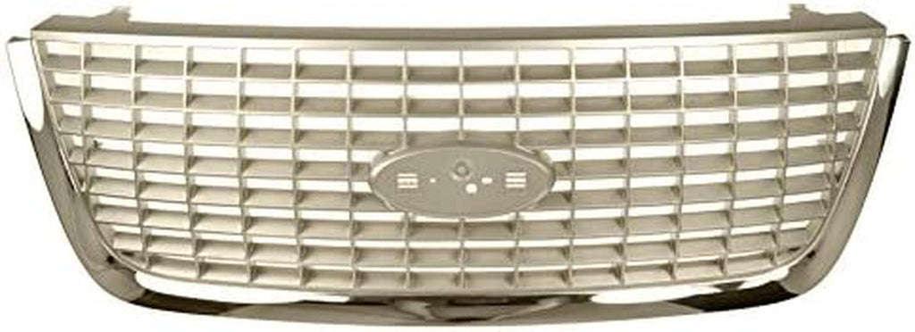 Satin W/Chrome Trim Front End Grill Grille for 03-06 Ford Expedition