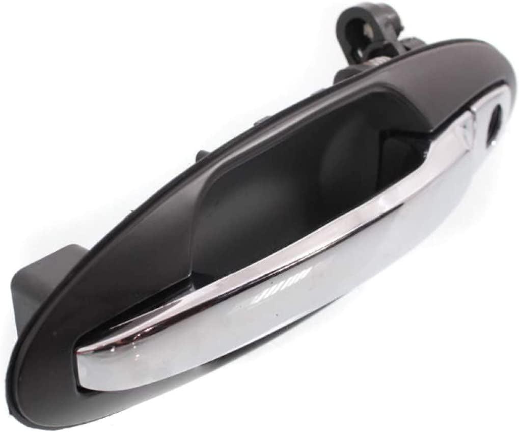 for Kia Optima Exterior Door Handle Front, Driver Side Primed Bezel with Chrome Lever (2001-2006) | with Key Hole | Trim:All Submodels | KI1310111 | 826503C021