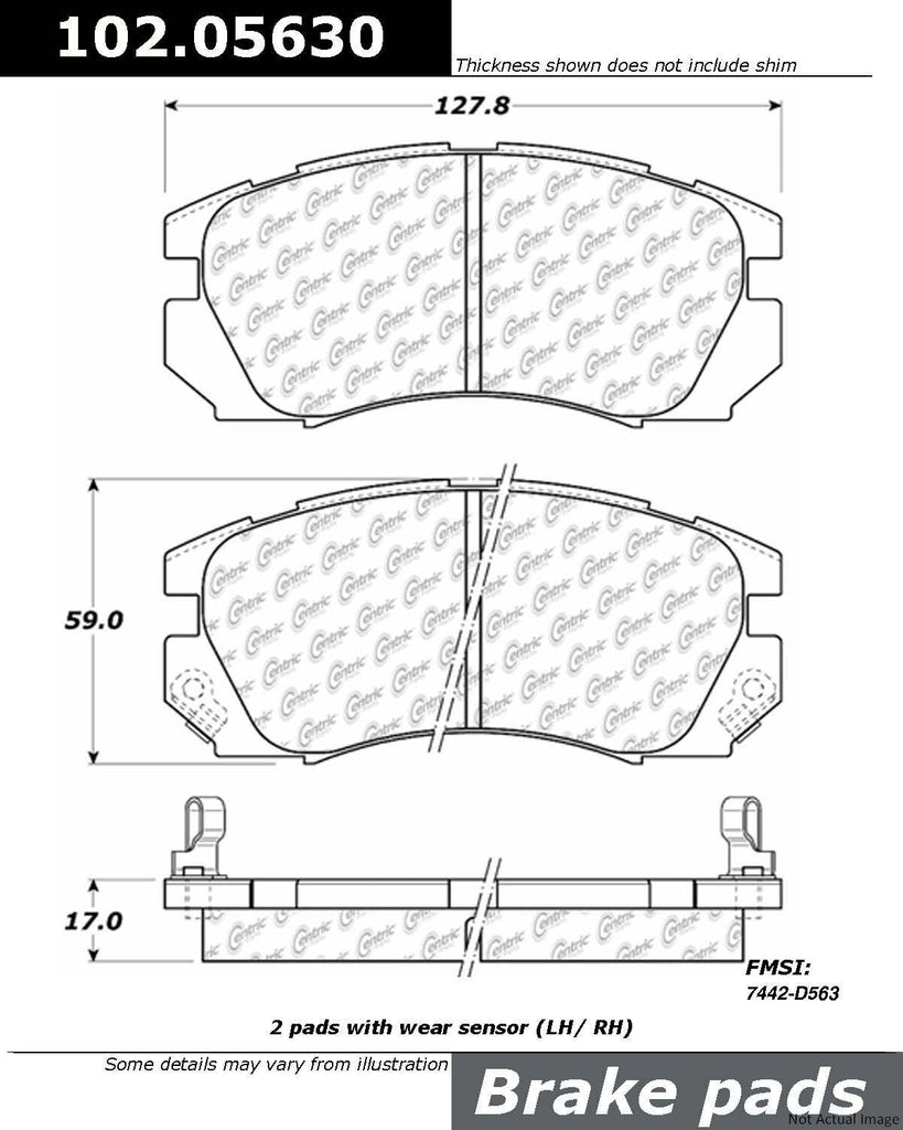 Centric Front Disc Brake Pad for 1991-1996 Legacy (102.05630)