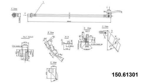 Centric Brake Hydraulic Hose for Mustang, Cougar 150.61301
