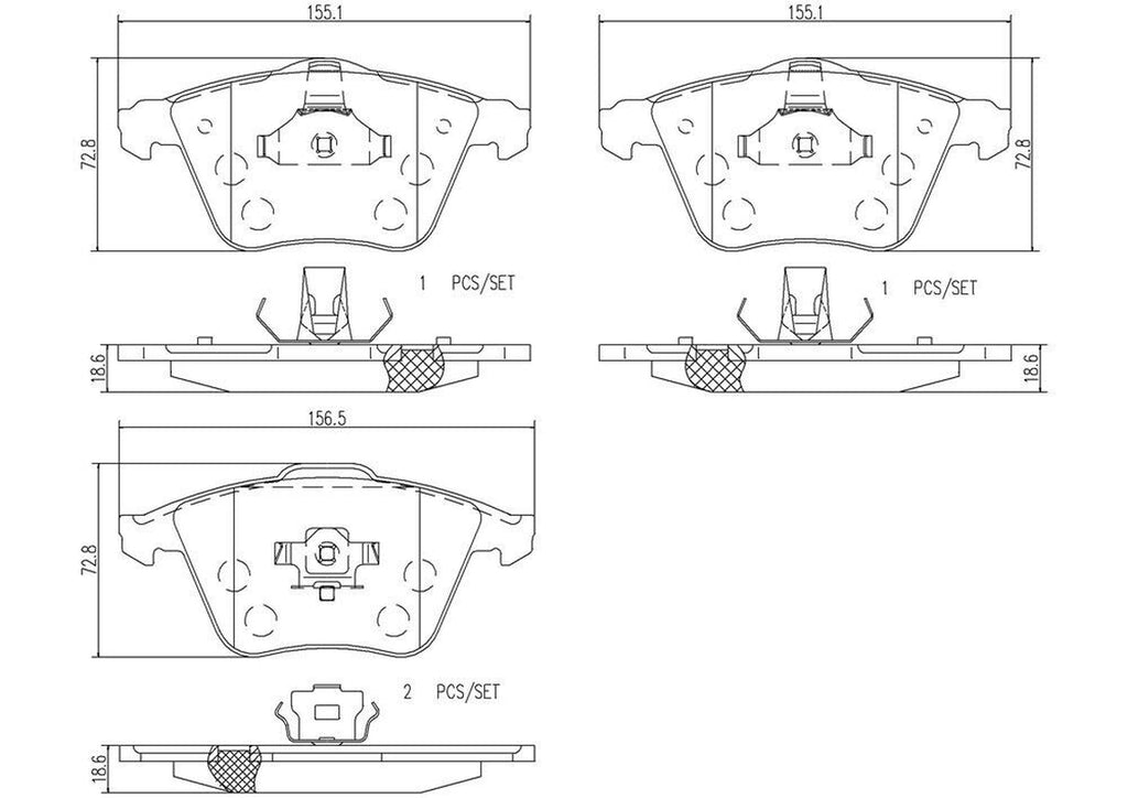 Brembo Front Disc Brake Pad Set for 3, C70, 9-3, 9-3X, S40, V50 (P24057N)