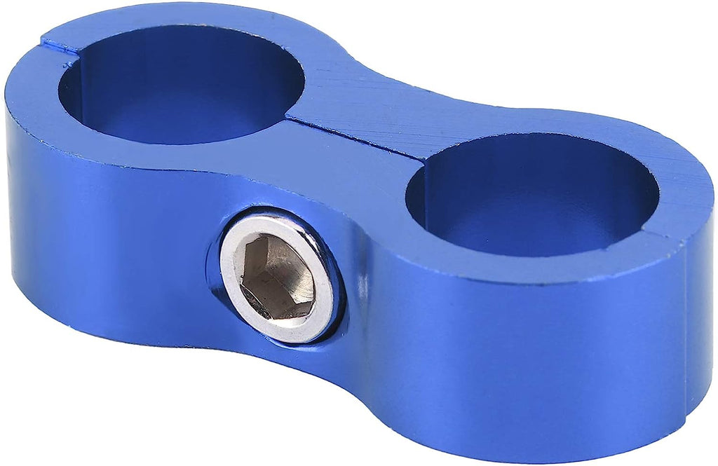 Hose Separator Clamp, 8AN Reusable Pratical Aluminum Alloy Fuel Line Separator, for Water Pipe Brake Line(Blue)