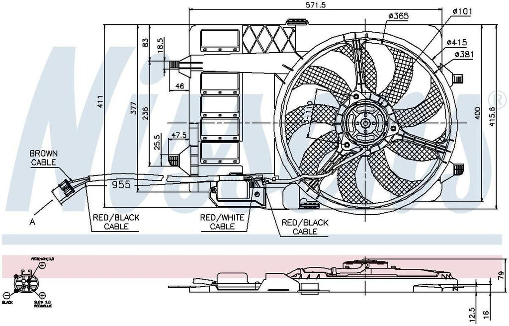 Nissens Engine Cooling Fan Assembly for 03-08 Cooper 85125