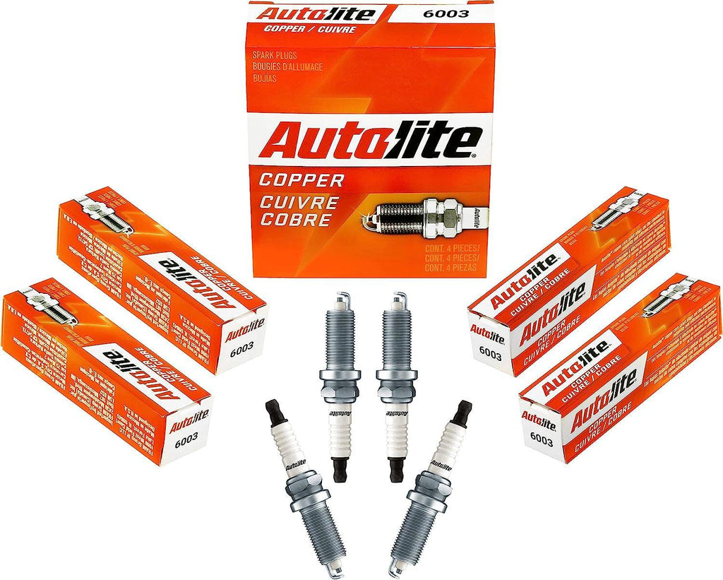 Autolite 6003 Copper Resistor Automotive Replacement Spark Plugs (4 Pack)