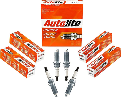 Autolite 6003 Copper Resistor Automotive Replacement Spark Plugs (4 Pack)