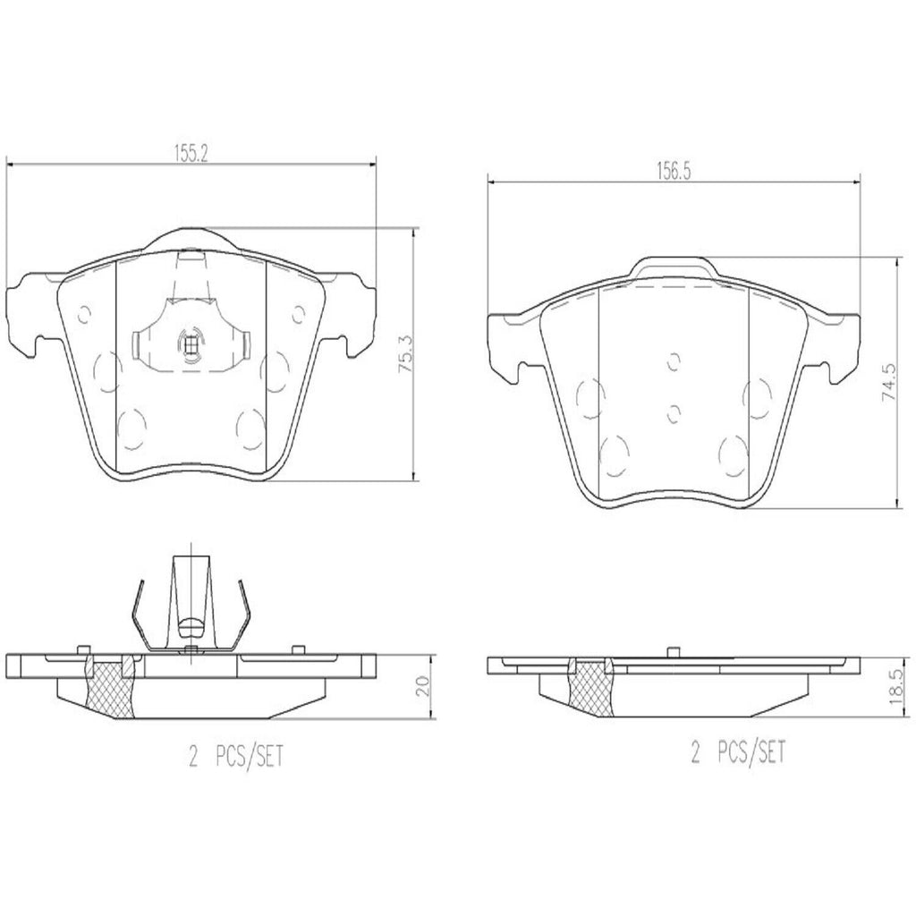 Brembo Front Disc Brake Pad Set for Volvo (P24077N)