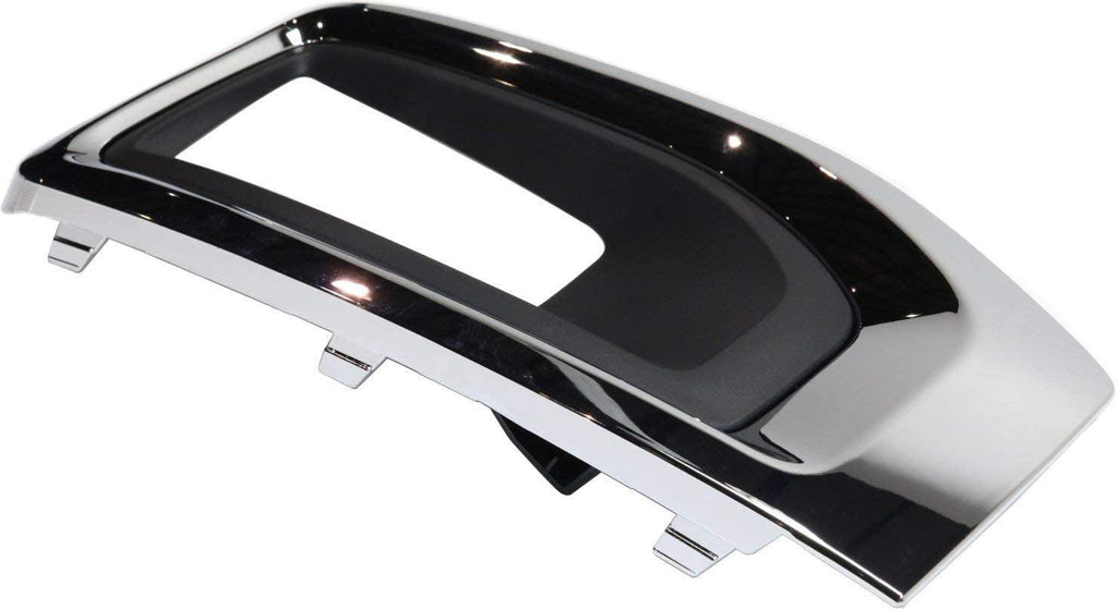 Front Fog Lamp Molding Compatible with 2015-2020 GMC Yukon, GMC Yukon XL Set of 2 Passenger and Driver Side Primed with Chrome Bezel