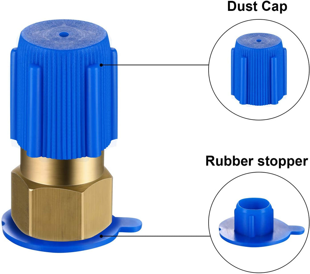 Bullet Piercing Valve Kit with Dust Cap Converts R12 to R134A Fit 7/16 Inch Low Side Port BPV-31 Bullet Piercing Tap Valve Compatible with AP4502525, BPV31D, GPV14, GPV31, GPV38, GPV56, MPV31