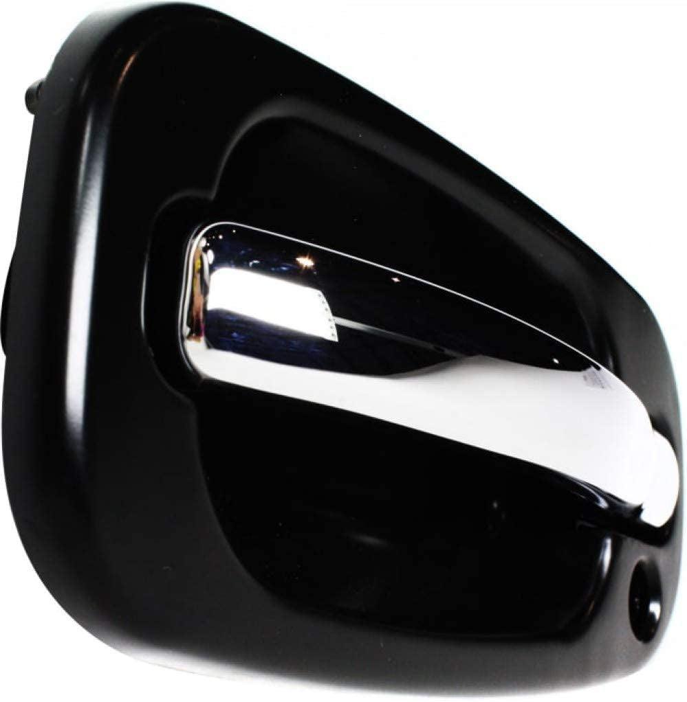 for Chevy Silverado 1500 HD Exterior Door Handle Front Driver Side Smooth Black Bezel with Chrome Lever 2001-2006 | with Key Hole | Trim: LS/LT | GM1310149 | 15745149