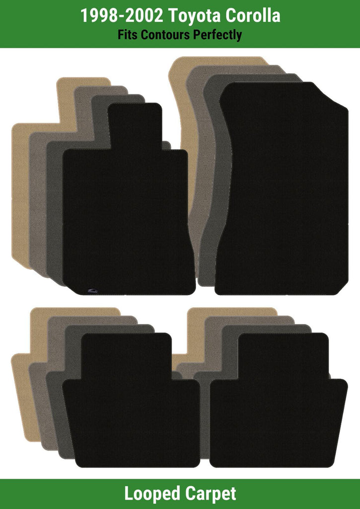 Lloyd Classic Loop Front & Rear Row Carpet Mats for 1998-2002 Toyota Corolla