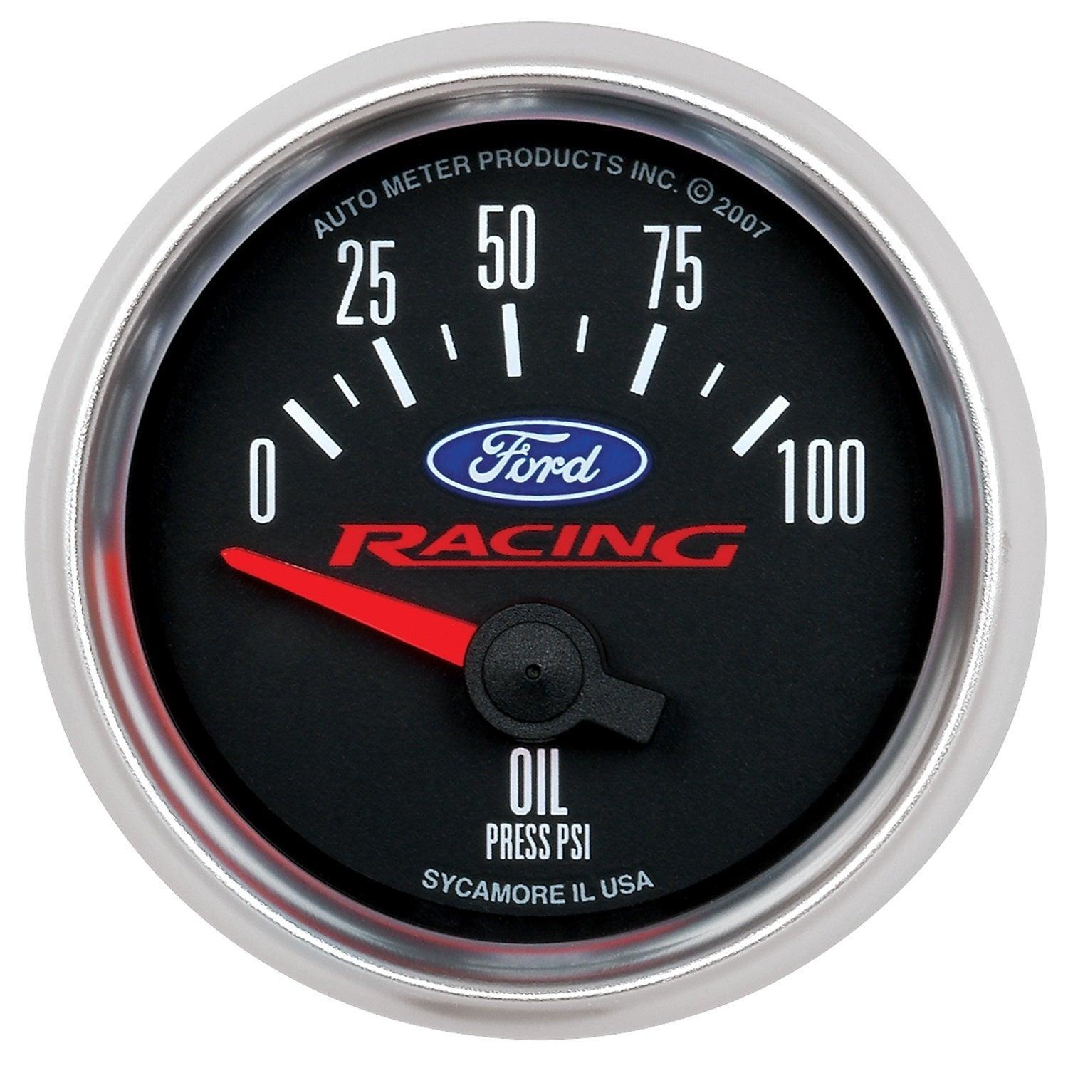 Ford Racing Oil 2-1/16 in. OIL PRESSURE 0-100 PSI FORD RACING