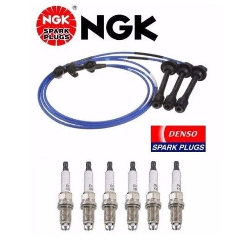 For Toyota 4Runner 6Pc Denso Spark Plugs "K16TR11" & NGK Ignition Wires "TE66"