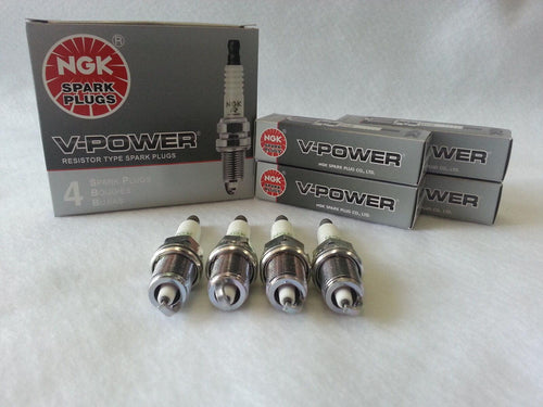 4-New NGK V-Power Copper Spark Plugs BKR5EYA #2087 Made in Japan