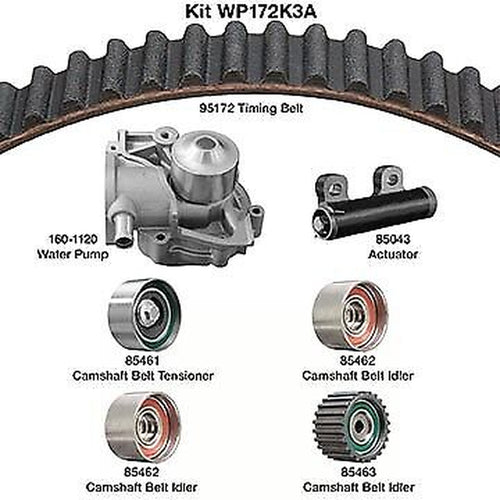 Dayco Engine Timing Belt Kit with Water Pump for Legacy, Impreza WP172K3A