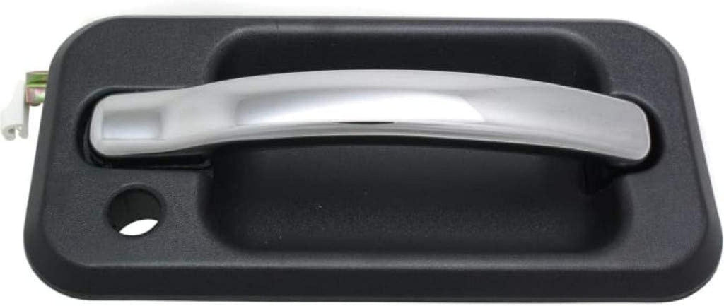 for Hummer H2 Exterior Door Handle Front, Passenger Side Black Bezel with Chrome Lever 2003-2009 | with Key Hole | Trim: Base | HU1311101 | 15104791
