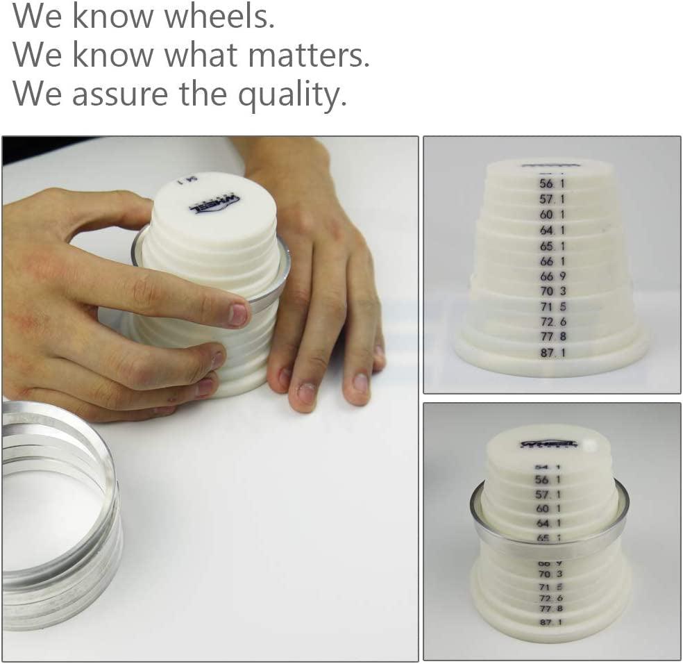 WHEEL CONNECT Hub Centric Rings, 66.6 to 57.1 Set of 4, Aluminium Alloy Hubrings 57.1 to 66.6, O.D:66.6Mm I.D 57.1Mm. A