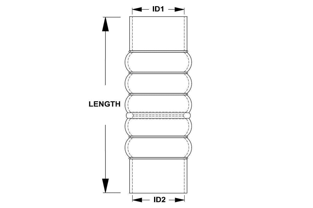 HPS CAC-400-L10-HOT Silicone High Temperature 4-Ply Aramid Reinforced Charge Air Cooler CAC Hose Hot Side, 100 PSI Maximum Pressure, 10" Length, 4" ID, Orange