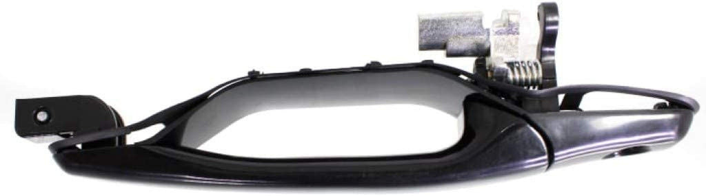 for Mitsubishi Lancer Exterior Door Handle Front, Driver Side Smooth Black 2002-2007 | with Key Hole | Trim:All Submodels | MI1310111 | MR970229