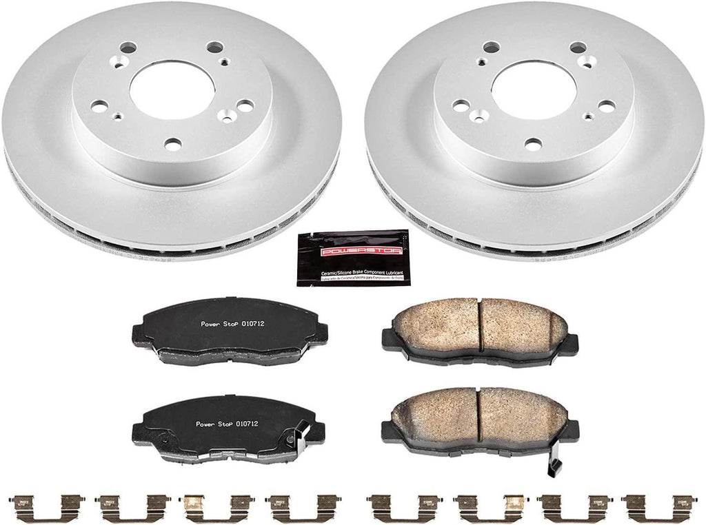 CRK2384 Coated Brake Rotor & Ceramic Brake Pads- Front