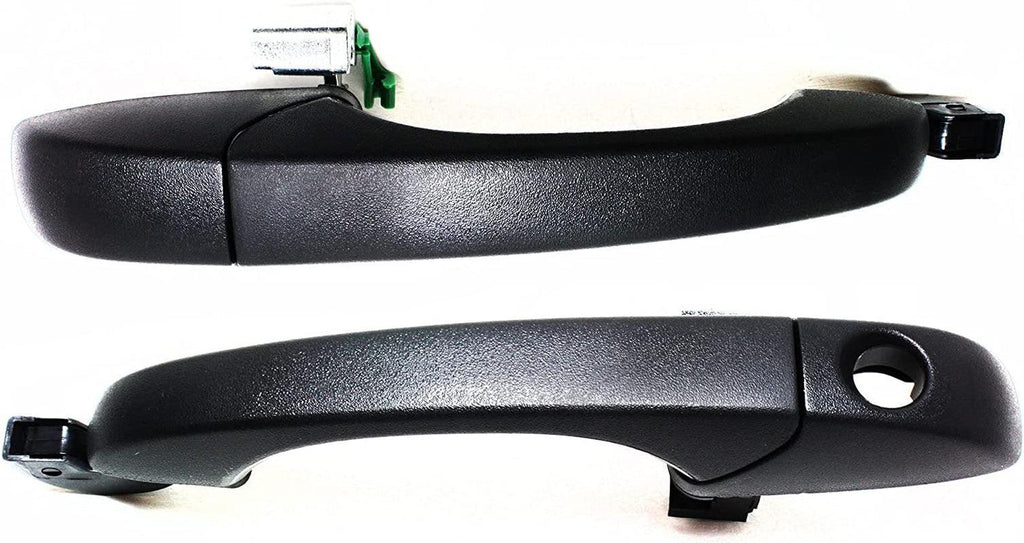 Front Exterior Door Handle Set of 2 Compatible with 2008-2019 Dodge Grand Caravan and 2008-2016 Chrysler Town & Country Textured Black Driver and Passenger Side