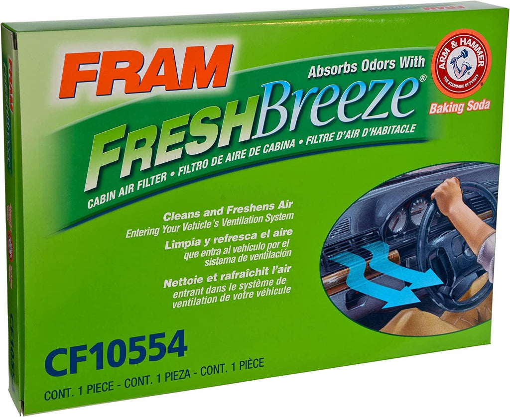 Fresh Breeze Cabin Air Filter with Arm & Hammer Baking Soda, CF10554 for Select Nissan Vehicles , White