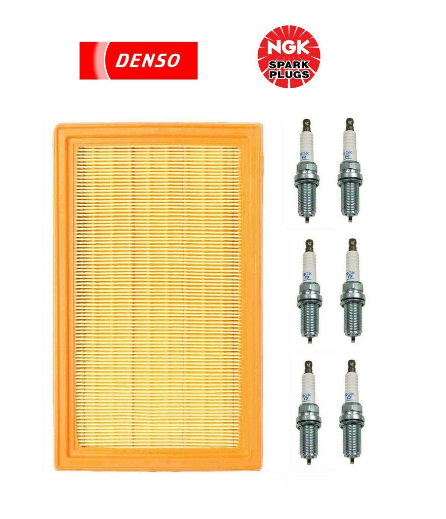 For Infiniti FX35 Nissan Quest Set of Air Filter Denso and 6 X Spark Plugs NGK