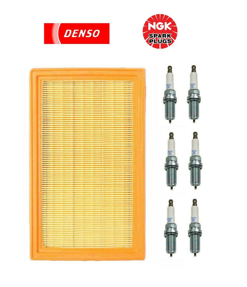 For Infiniti FX35 Nissan Quest Set of Air Filter Denso and 6 X Spark Plugs NGK