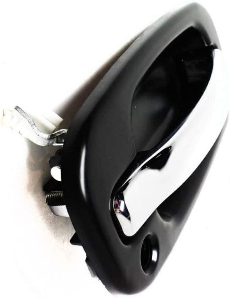 for Cadillac Escalade Exterior Door Handle Front, Passenger Side Smooth Black Bezel with Chrome Lever (2002-2006) | with Key Hole | Trim: Base | GM1311187 | 15745148
