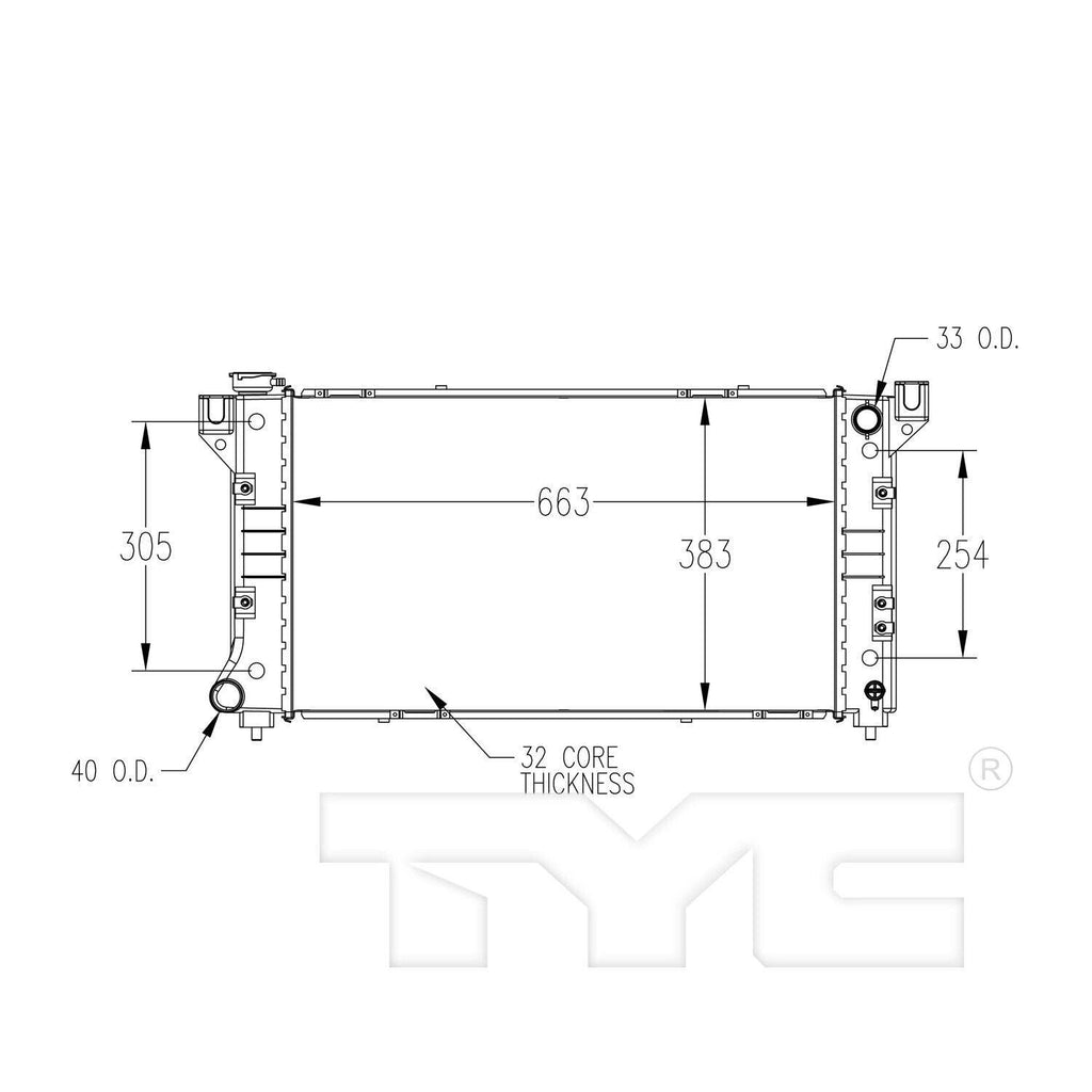 TYC Radiator for Town & Country, Caravan, Voyager 1862