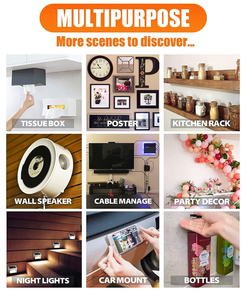 2 Rolls Double Sided Tape Heavy Duty - 240" X 1.2" & 0.8" - Removable Nano Tape for Poster Carpet Picture Hanging Strip Rug Wall Outdoor - Clear & Strong Adhesive Multipurpose Mounting Tape - 20 Feet