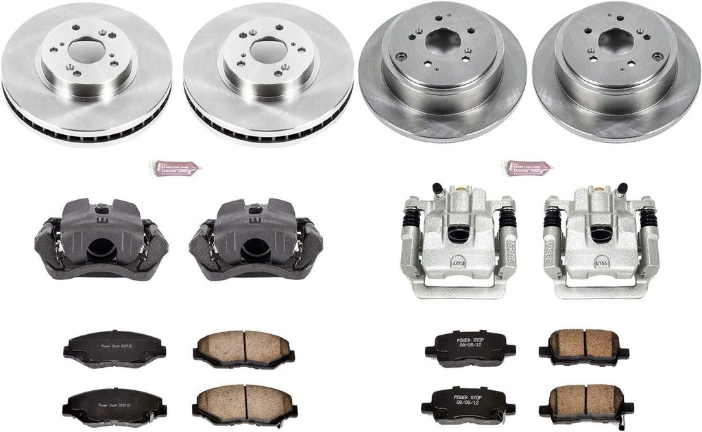 KCOE2303 Autospeciality Replacement Front and Rear Caliper Kit- OE Rotors, Ceramic Brake Pads, Calipers
