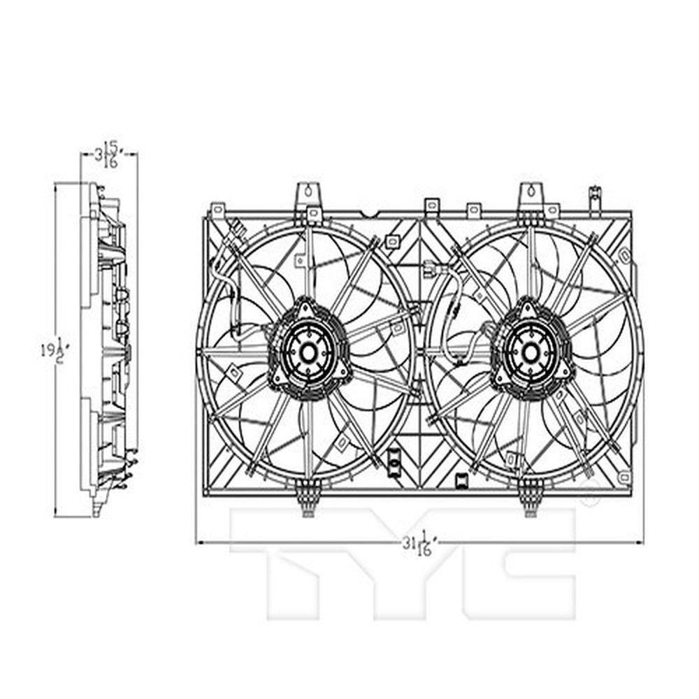 Dual Radiator and Condenser Fan Assembly Fits 2015 Nissan Rogue