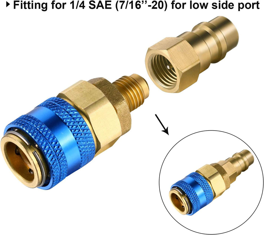 Bullet Piercing Valve Kit with Dust Cap Converts R12 to R134A Fit 7/16 Inch Low Side Port BPV-31 Bullet Piercing Tap Valve Compatible with AP4502525, BPV31D, GPV14, GPV31, GPV38, GPV56, MPV31