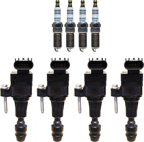 Denso 4 Ignition Coil 4 Iridium Power Spark Plug 0.044 Kit for Chevy GMC L4