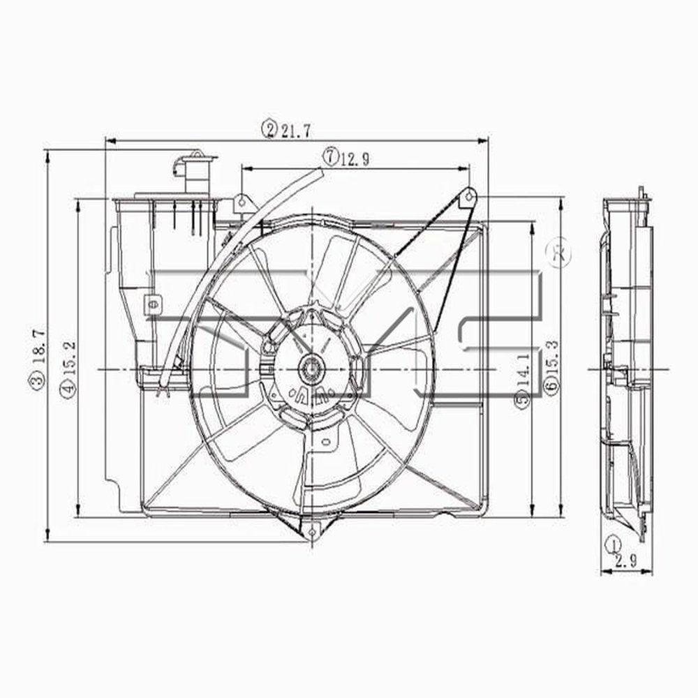 620790 Dual Radiator and Condenser Fan Assembly Fits 2001 Toyota Echo