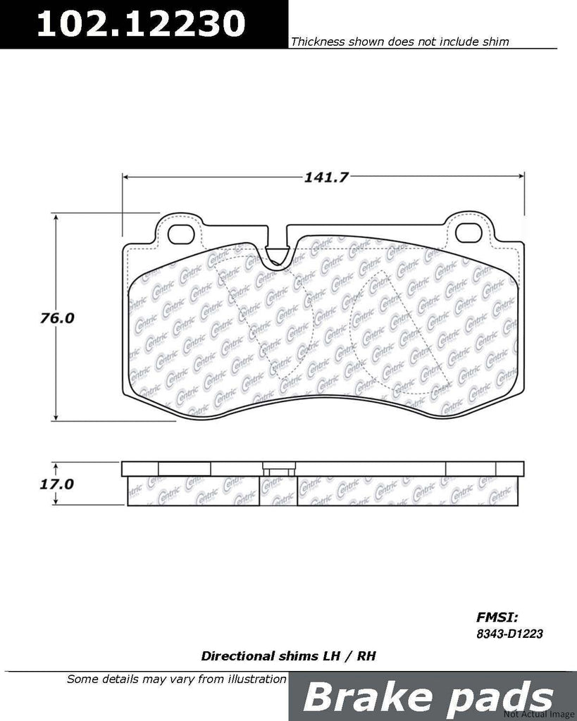 Centric Front Disc Brake Pad for Mercedes-Benz (102.12230)