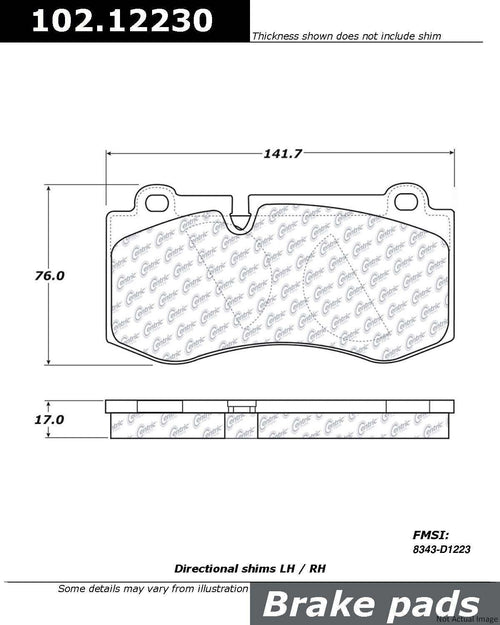 Centric Front Disc Brake Pad for Mercedes-Benz (102.12230)