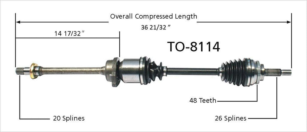 TO-8114 CV Axle Shaft