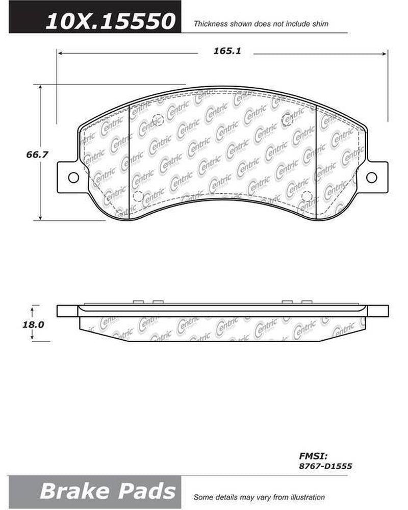 Centric Front Disc Brake Pad for Amarok, Transit (102.15550)